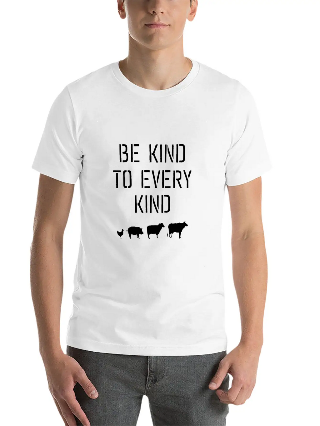 Be Kind To Every Kind #vegan Modern Fit Casual T-Shirt – Clean And Versatile Design