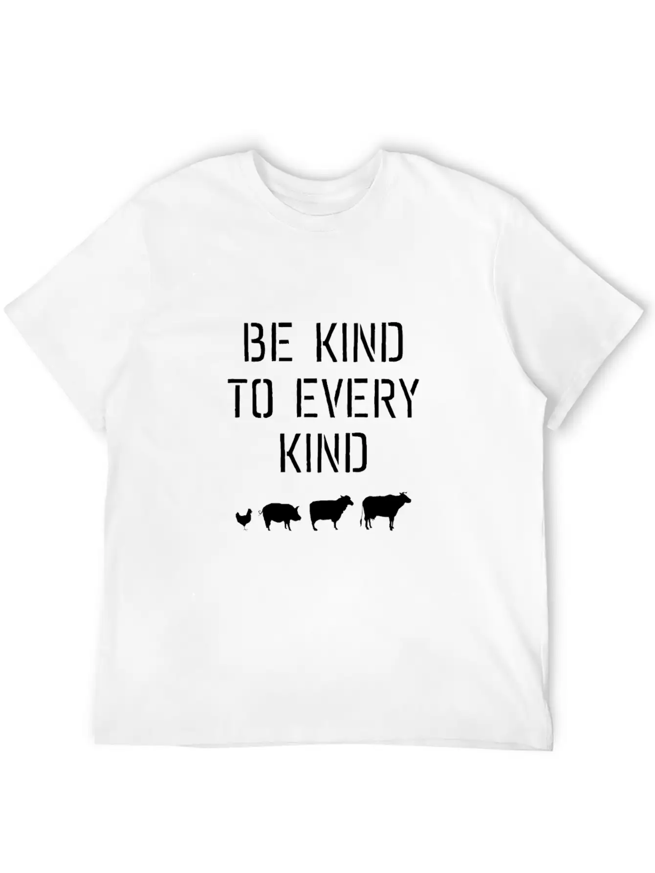 Be Kind To Every Kind #vegan Modern Fit Casual T-Shirt – Clean And Versatile Design