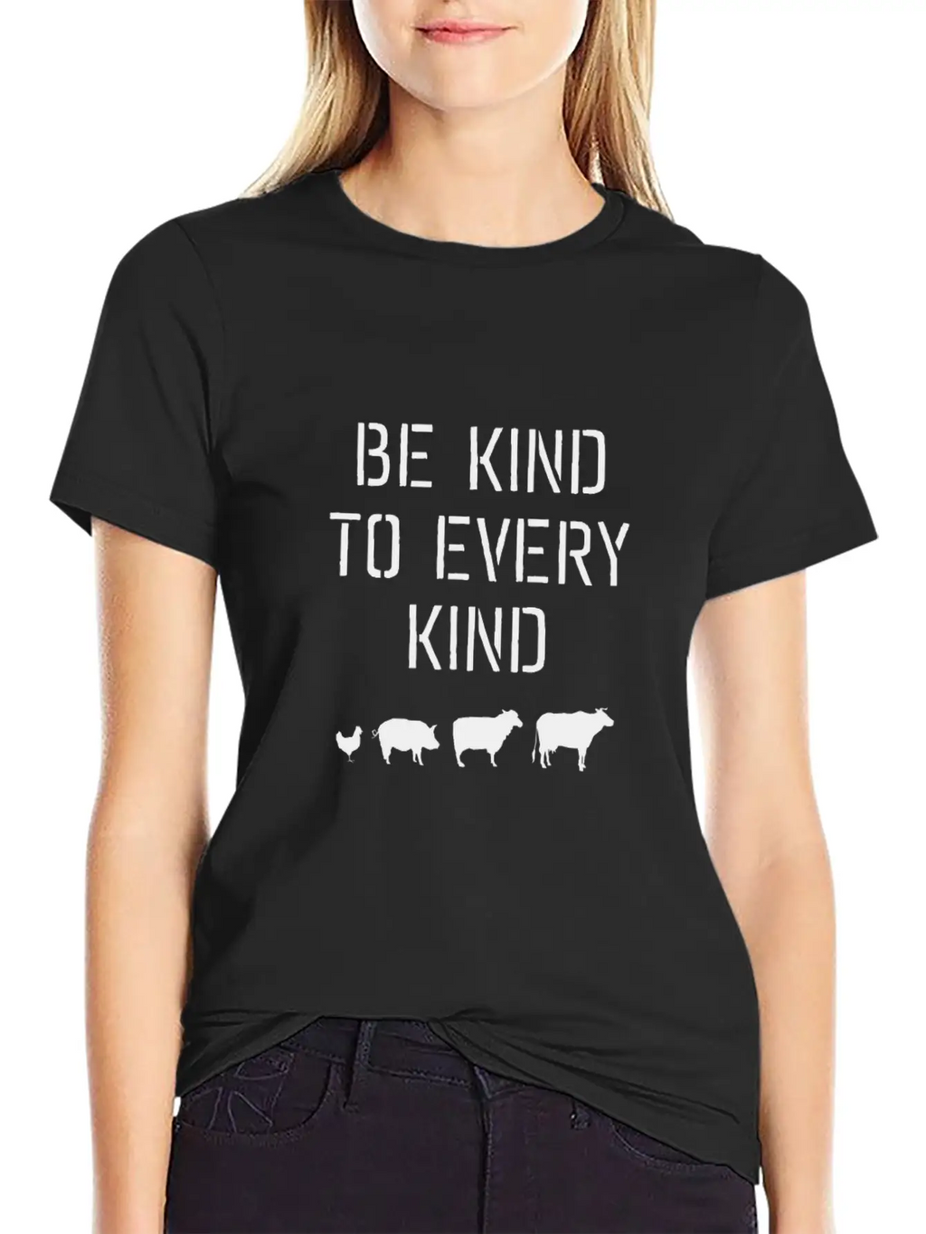 Be Kind To Every Kind #vegan Modern Fit Casual T-Shirt – Clean And Versatile Design