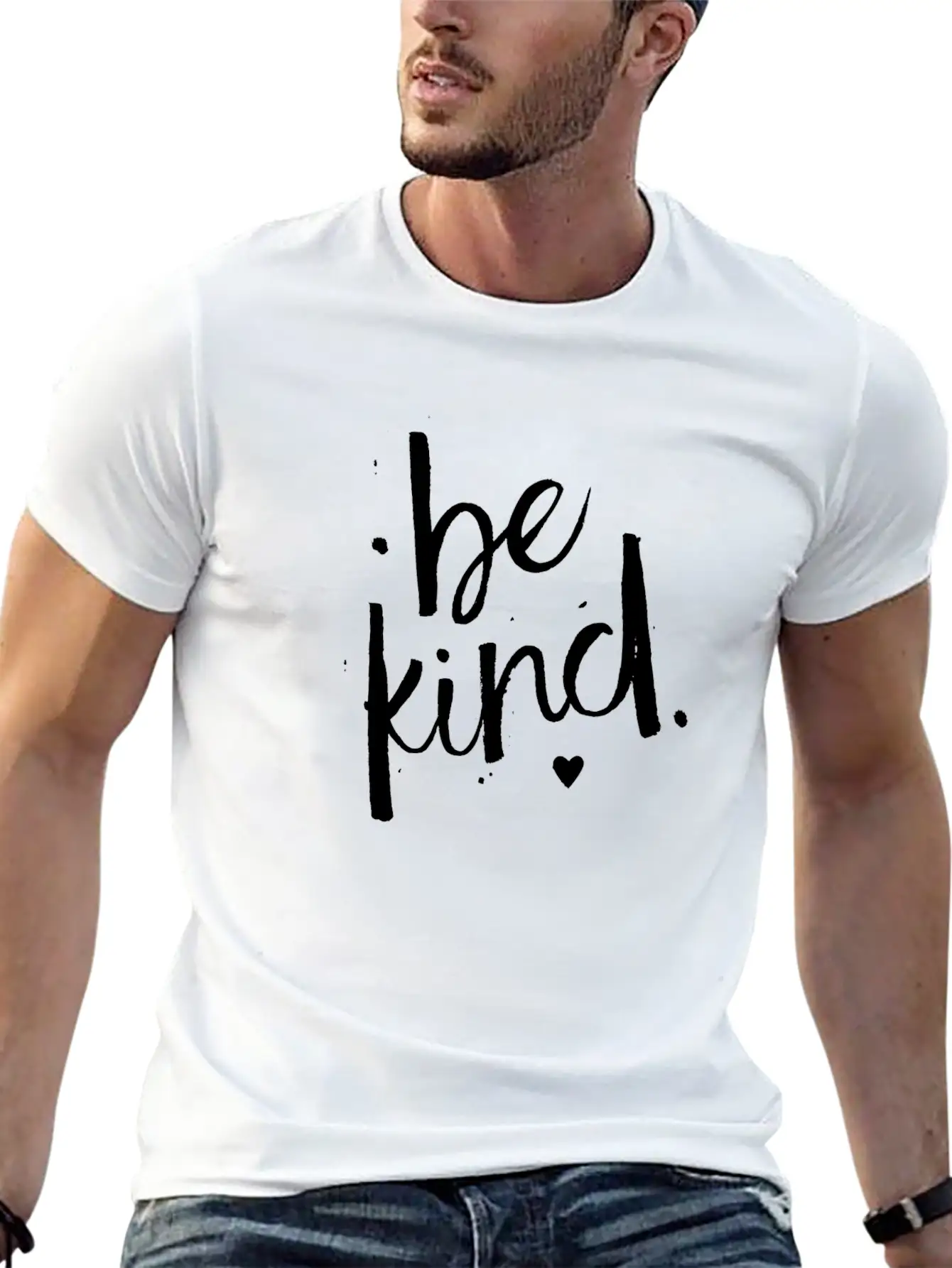 Be Kind White - Be Kind Stylish Everyday T-Shirt – Unisex Basic Cotton Tee
