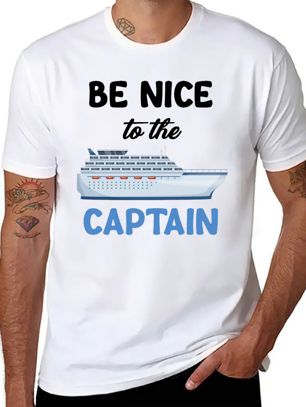 Be Nice To The Captain Captain Cruise Sailing Breathable Graphic T-Shirt – Perfect For Casual Days