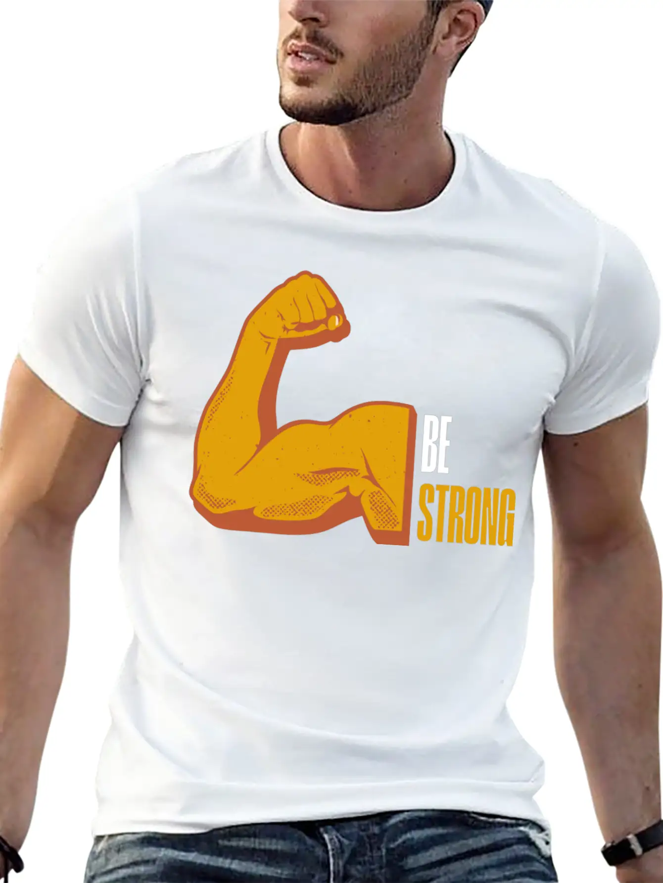 Be Strong Breathable Graphic T-Shirt – Perfect For Casual Days