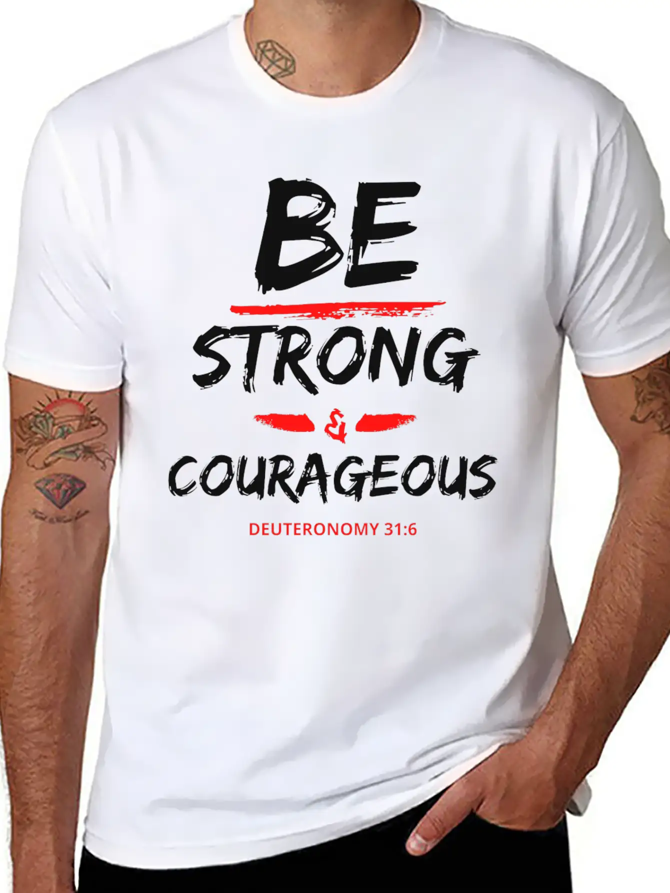 Be Strong & Courageous Breathable Graphic T-Shirt – Perfect For Casual Days