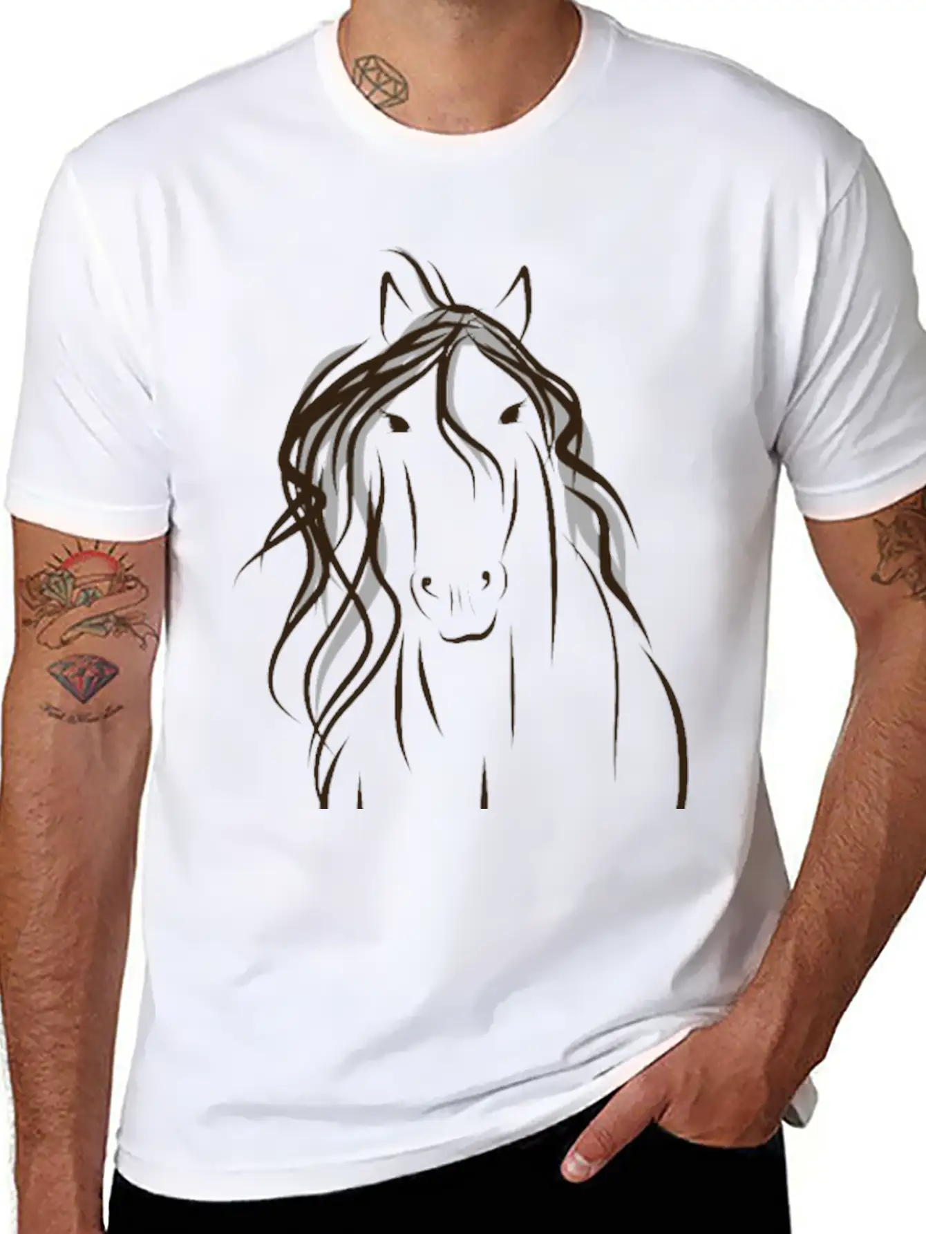 Be Strong, Horse Quote Stylish Everyday T-Shirt – Unisex Basic Cotton Tee