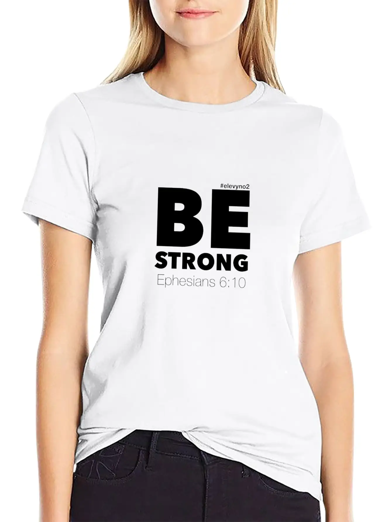 Be Strong - White Breathable Soft Cotton T-Shirt – Timeless Casual Look