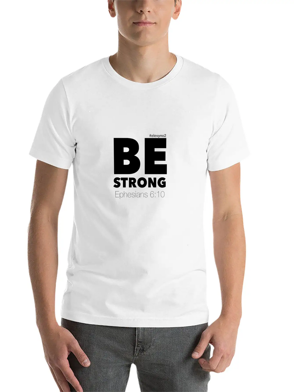 Be Strong - White Breathable Soft Cotton T-Shirt – Timeless Casual Look