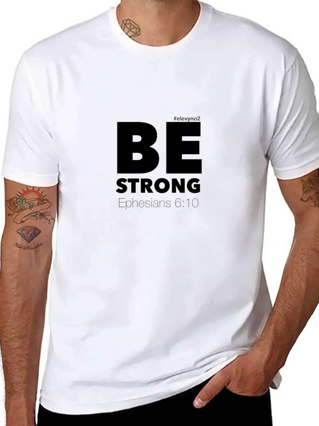 Be Strong - White Breathable Soft Cotton T-Shirt – Timeless Casual Look