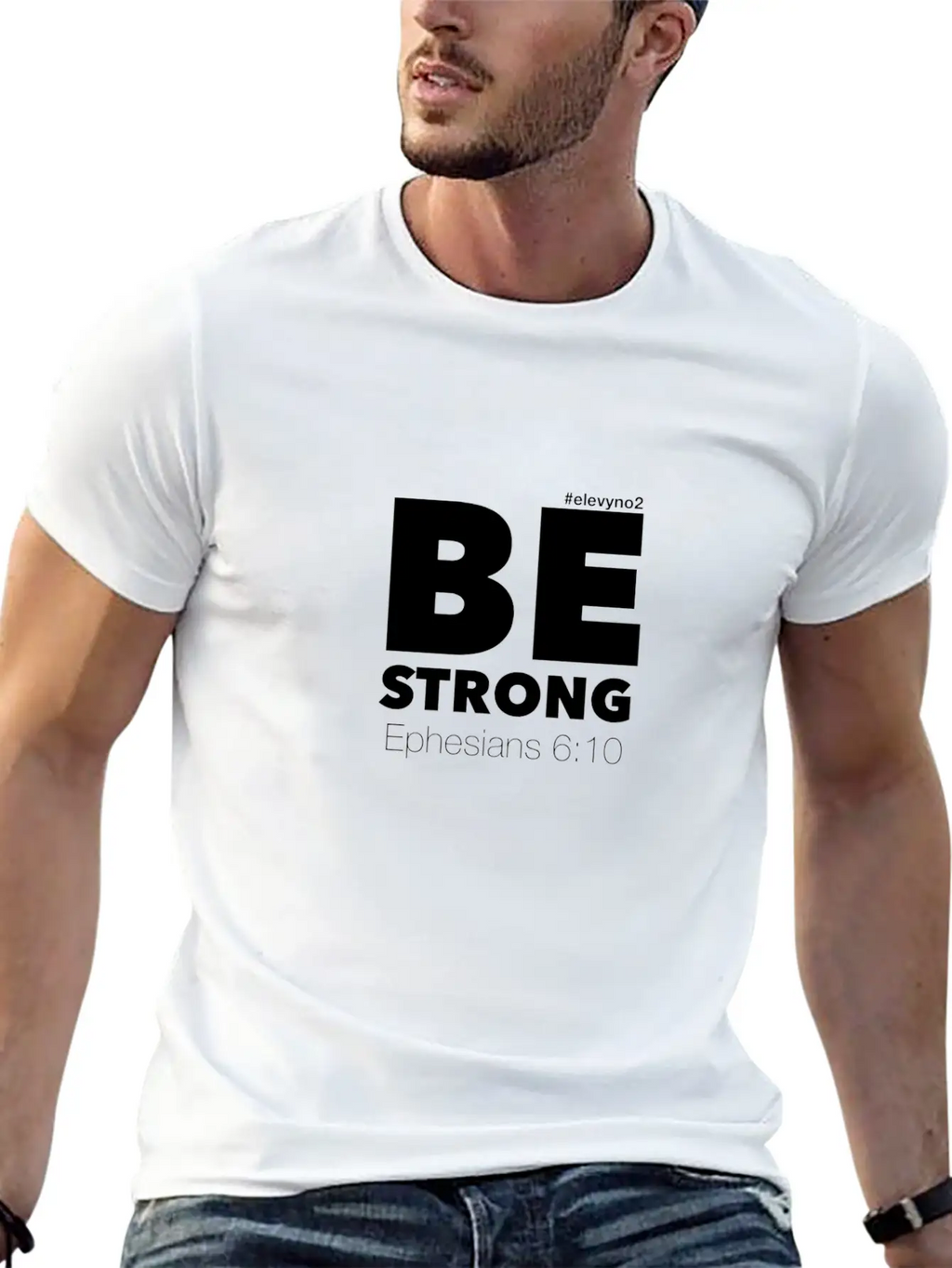 Be Strong - White Breathable Soft Cotton T-Shirt – Timeless Casual Look