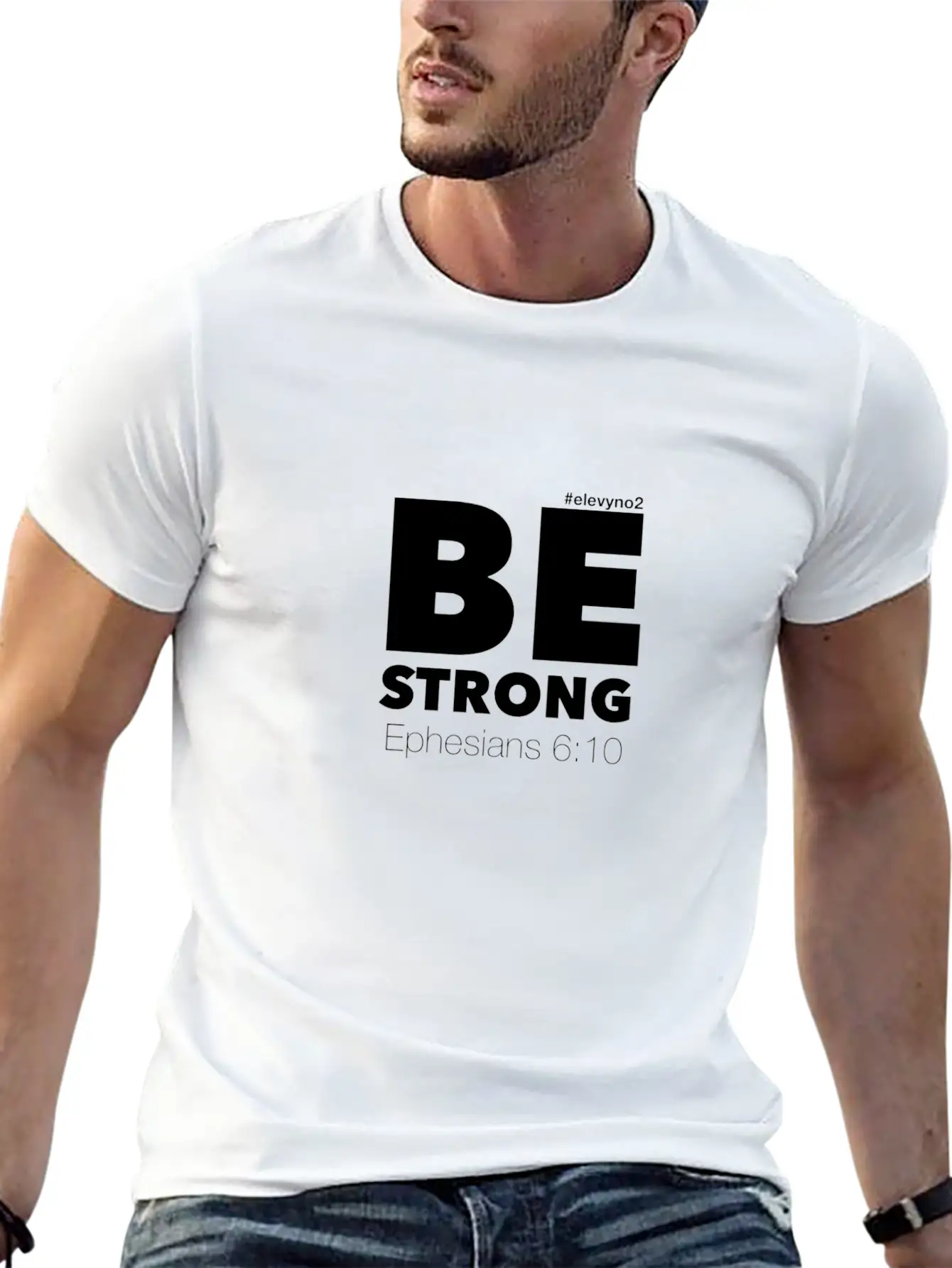 Be Strong - White Breathable Soft Cotton T-Shirt – Timeless Casual Look