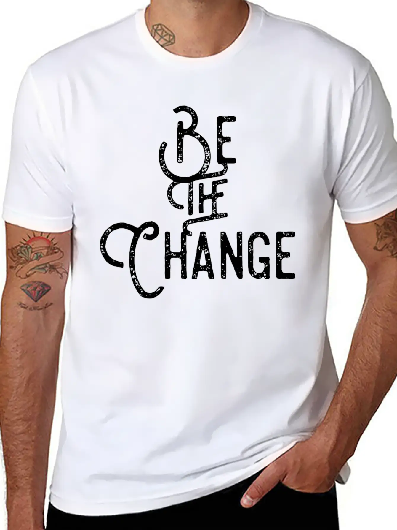 Be The Change Positive Impact Love Kindness Peace Unisex Casual T-Shirt – Clean Design For Daily Comfort