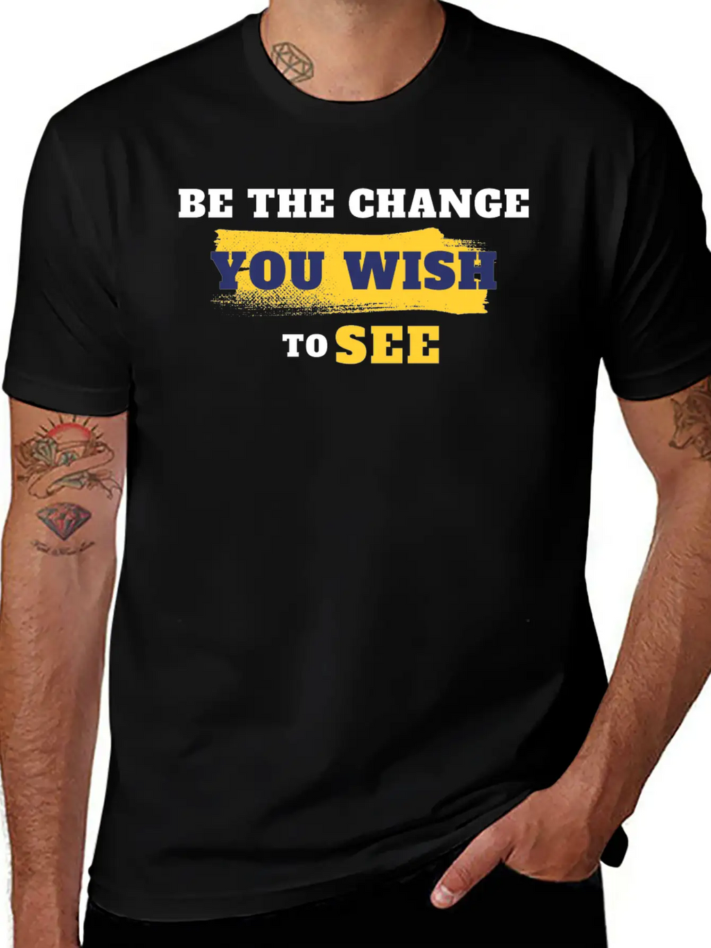 Be The Change You Wish To See Breathable Soft Cotton T-Shirt – Timeless Casual Look