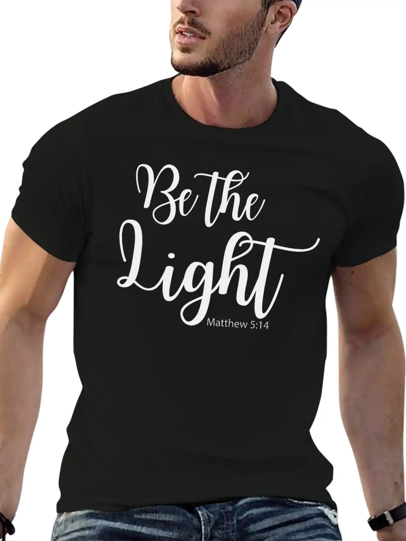 Be The Light - Matthew 5:14 Breathable Soft Cotton T-Shirt – Timeless Casual Look