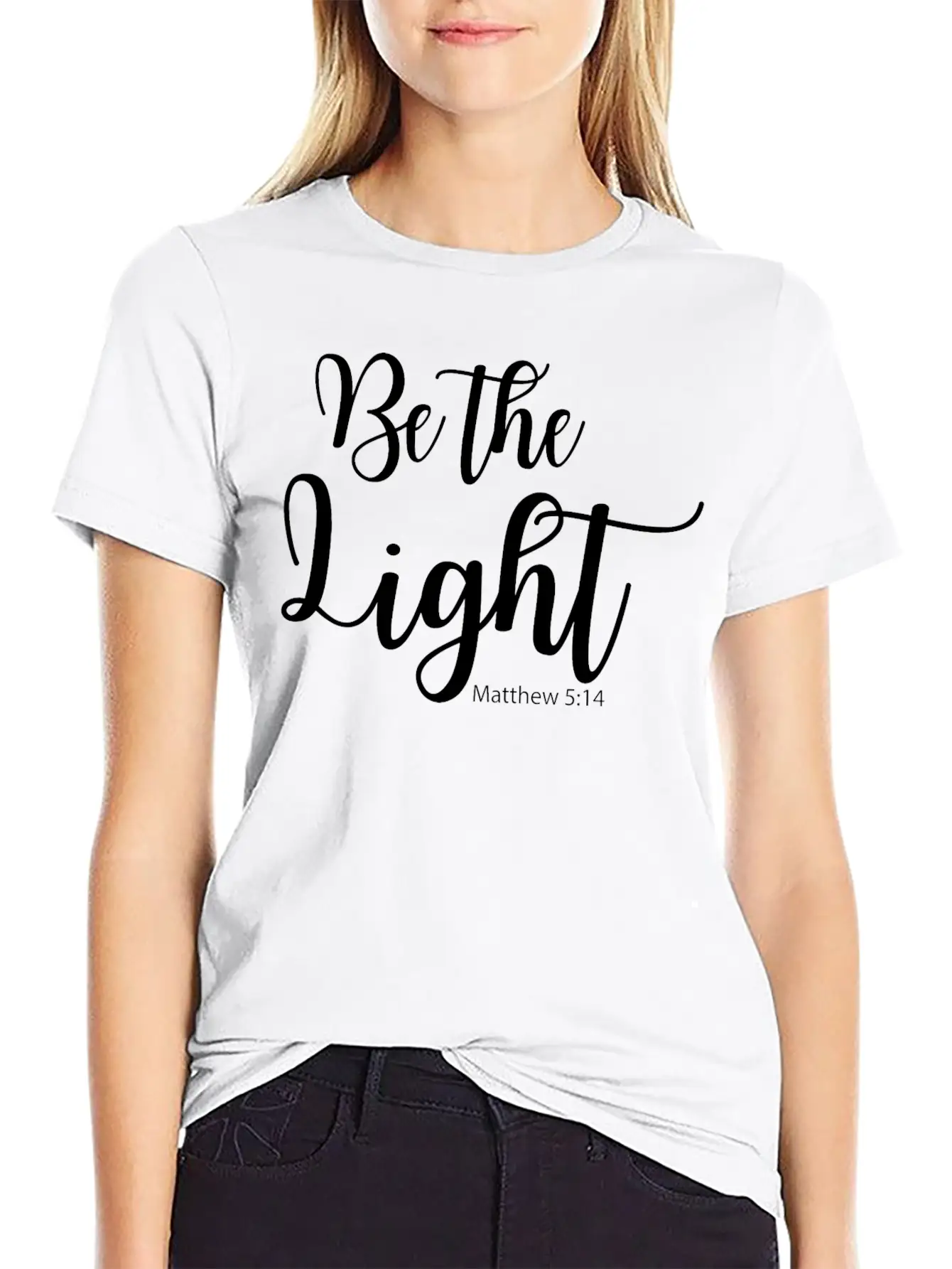 Be The Light - Matthew 5:14 Breathable Soft Cotton T-Shirt – Timeless Casual Look