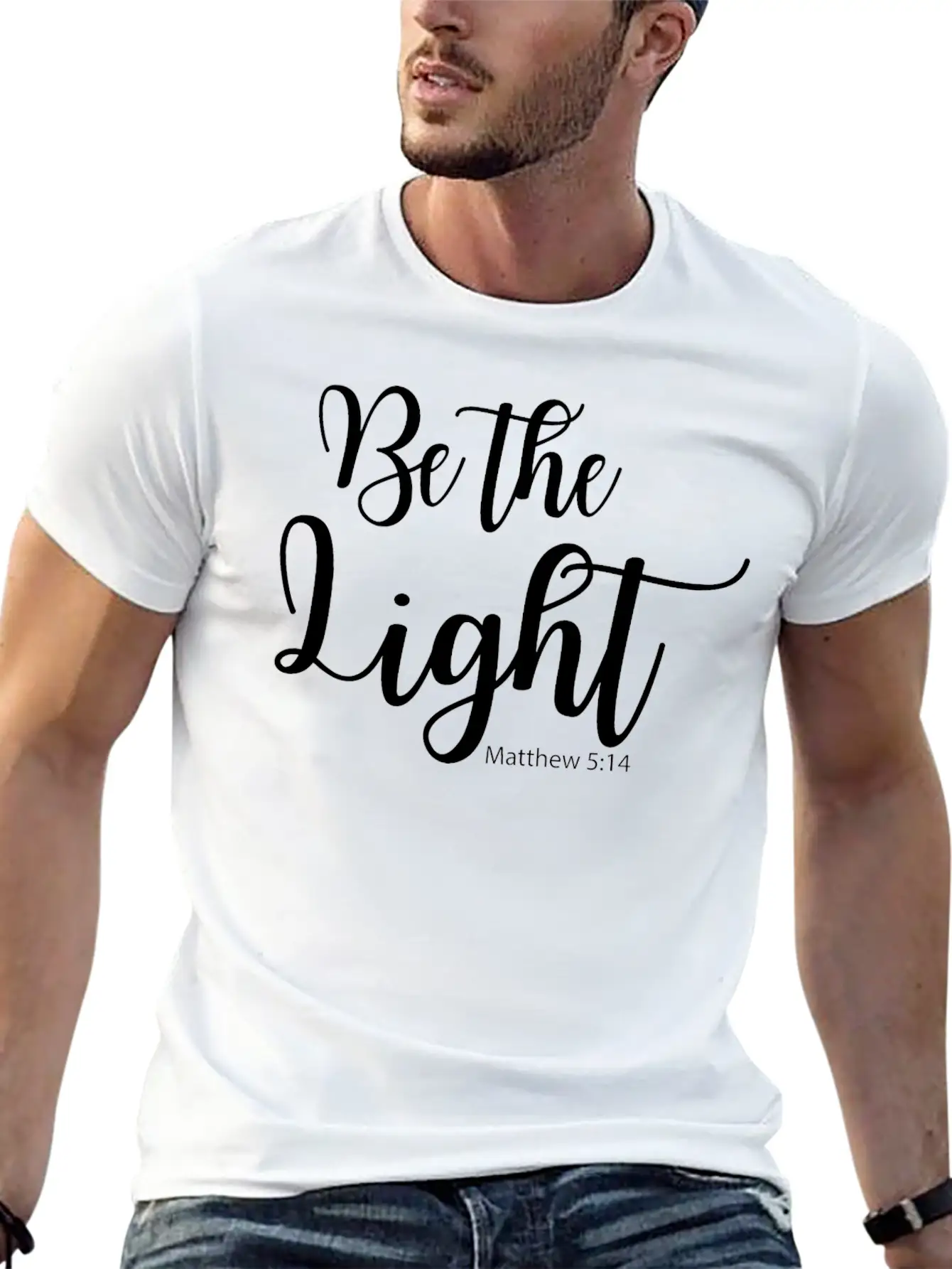 Be The Light - Matthew 5:14 Breathable Soft Cotton T-Shirt – Timeless Casual Look