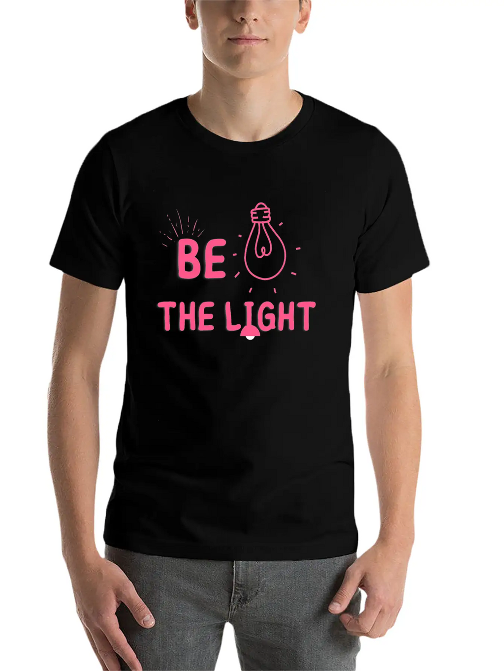 BE THE LIGHT T SHIRT Timeless Short Sleeve Tee – Comfy And Minimalist Design