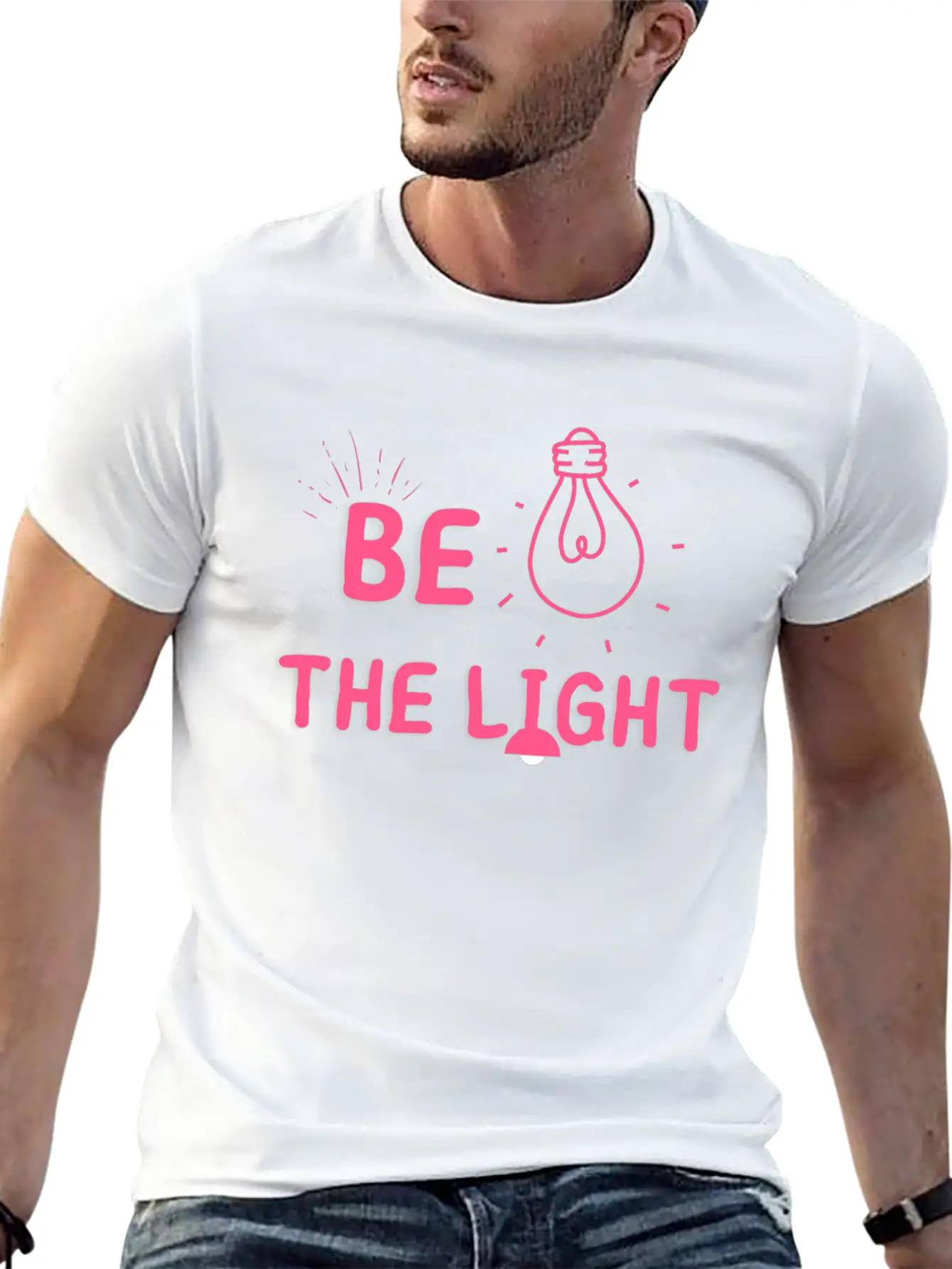 BE THE LIGHT T SHIRT Timeless Short Sleeve Tee – Comfy And Minimalist Design