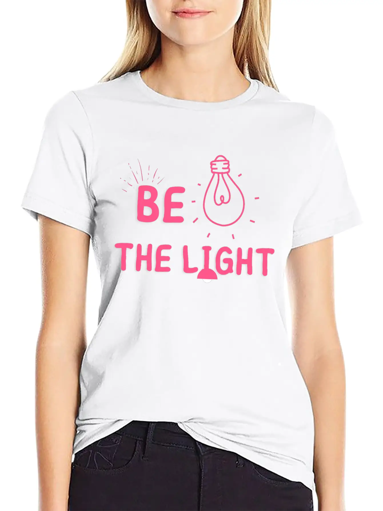 BE THE LIGHT T SHIRT Timeless Short Sleeve Tee – Comfy And Minimalist Design
