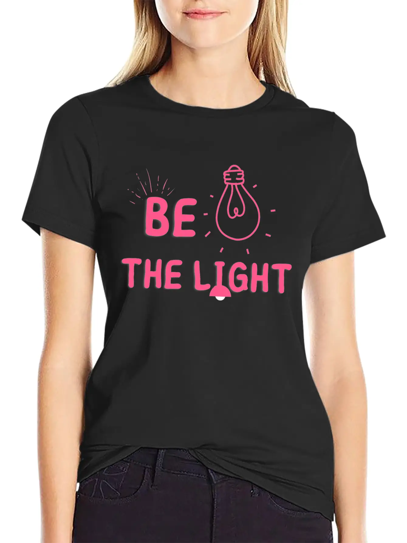 BE THE LIGHT T SHIRT Timeless Short Sleeve Tee – Comfy And Minimalist Design