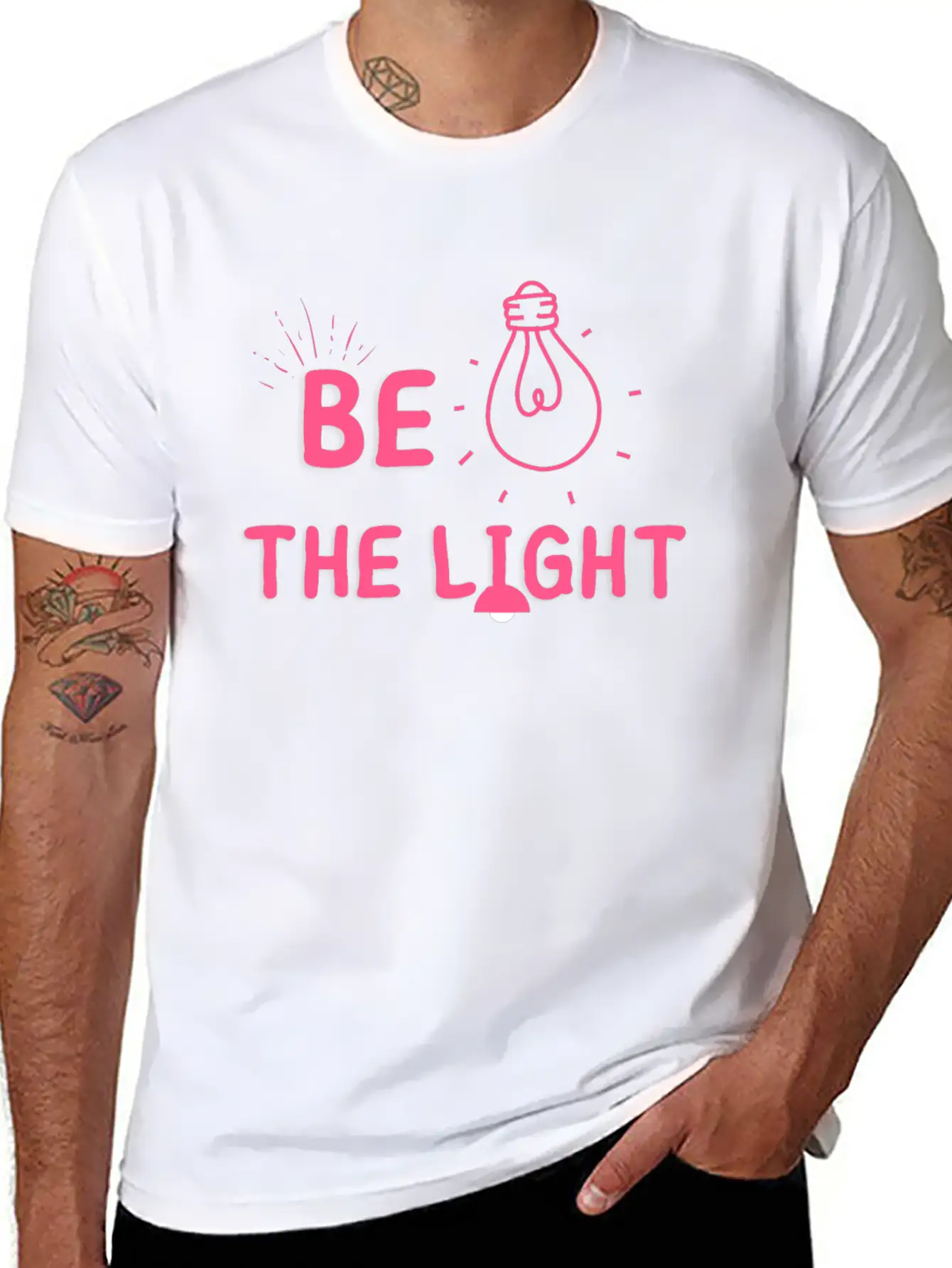 BE THE LIGHT T SHIRT Timeless Short Sleeve Tee – Comfy And Minimalist Design
