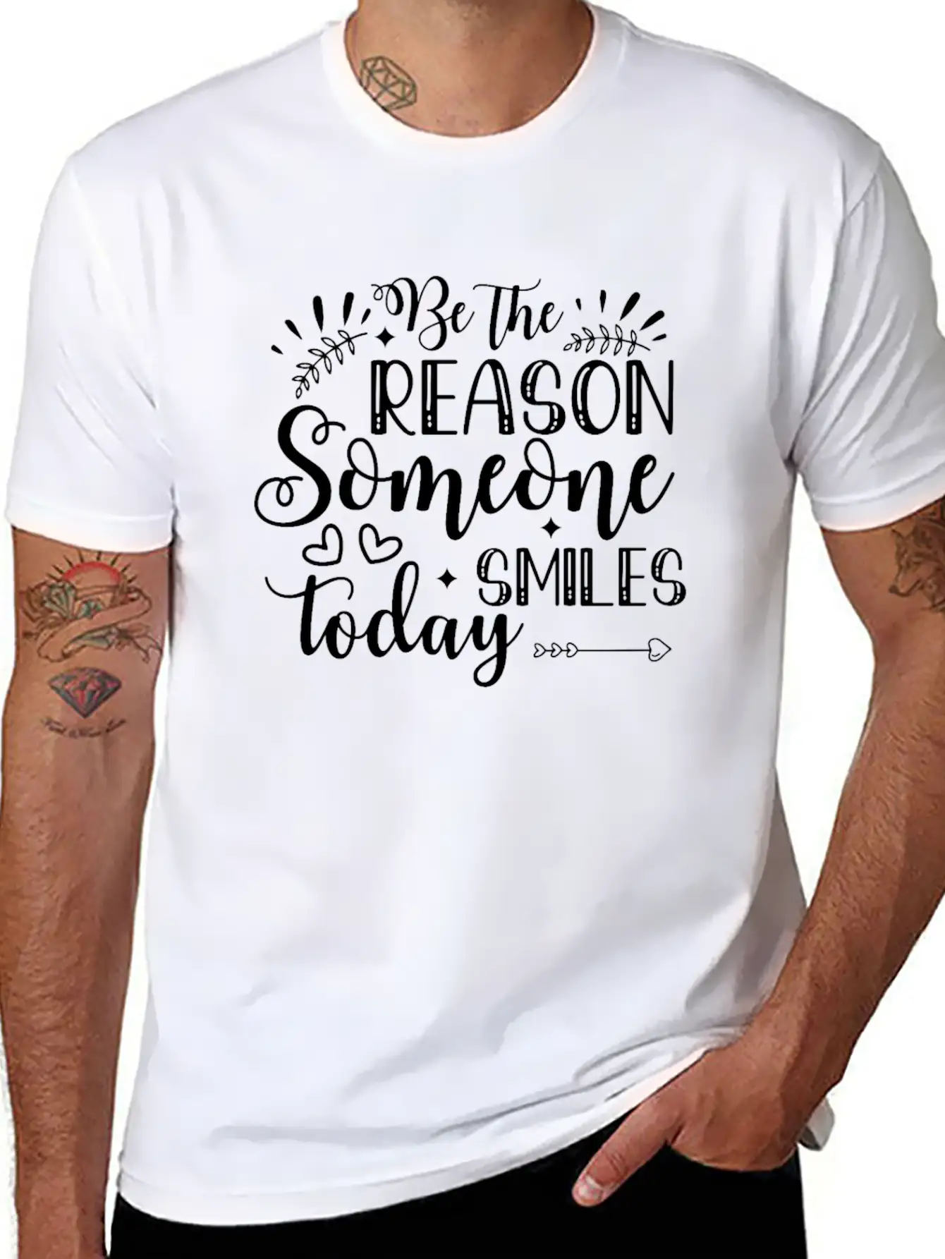 Be The Reason Someone Smiles Today Inspirational P Timeless Short Sleeve Tee – Comfy And Minimalist Design