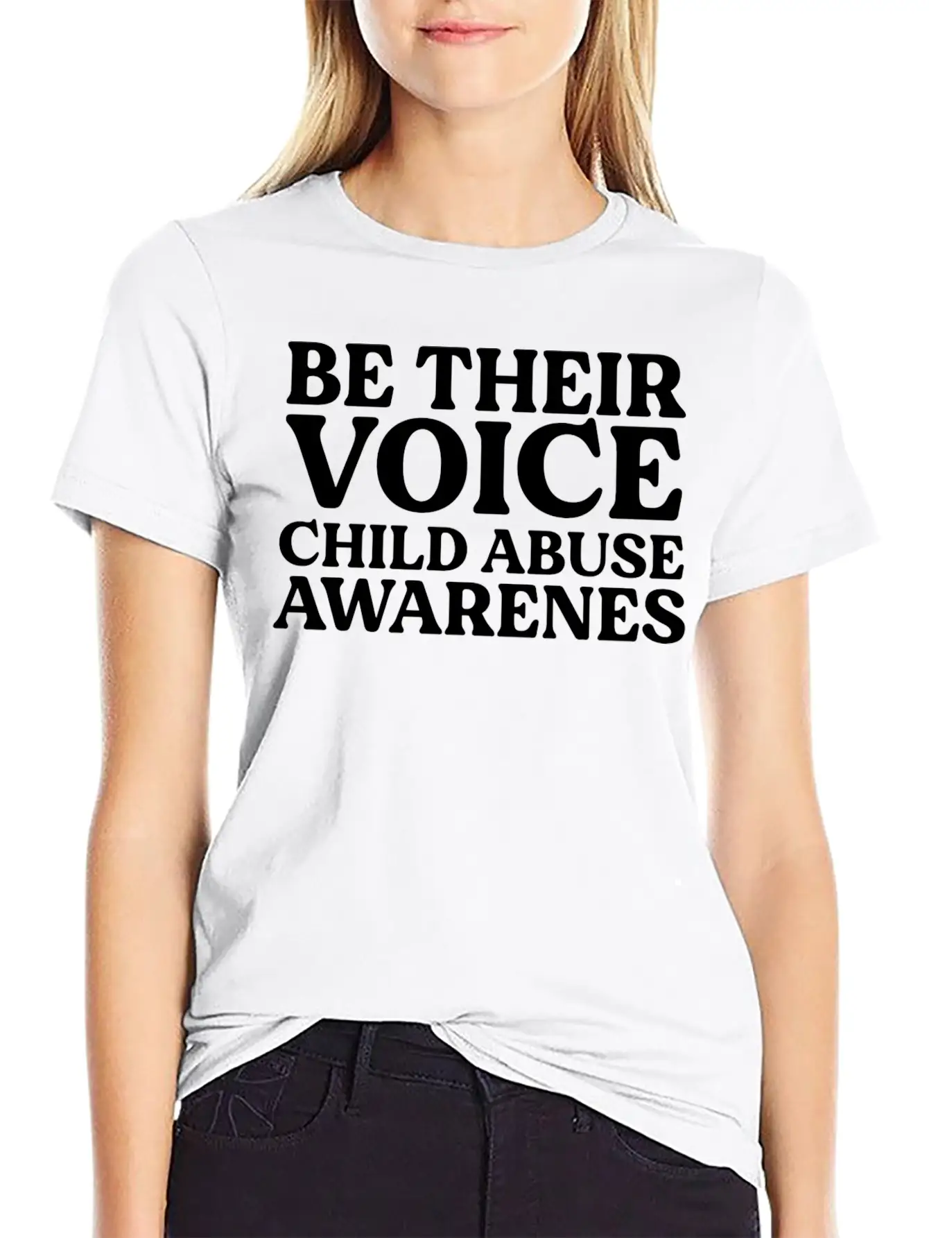Be Their Voice Child Abuse Awareness Essential Cotton Tee For Daily Outfits – Unisex Style