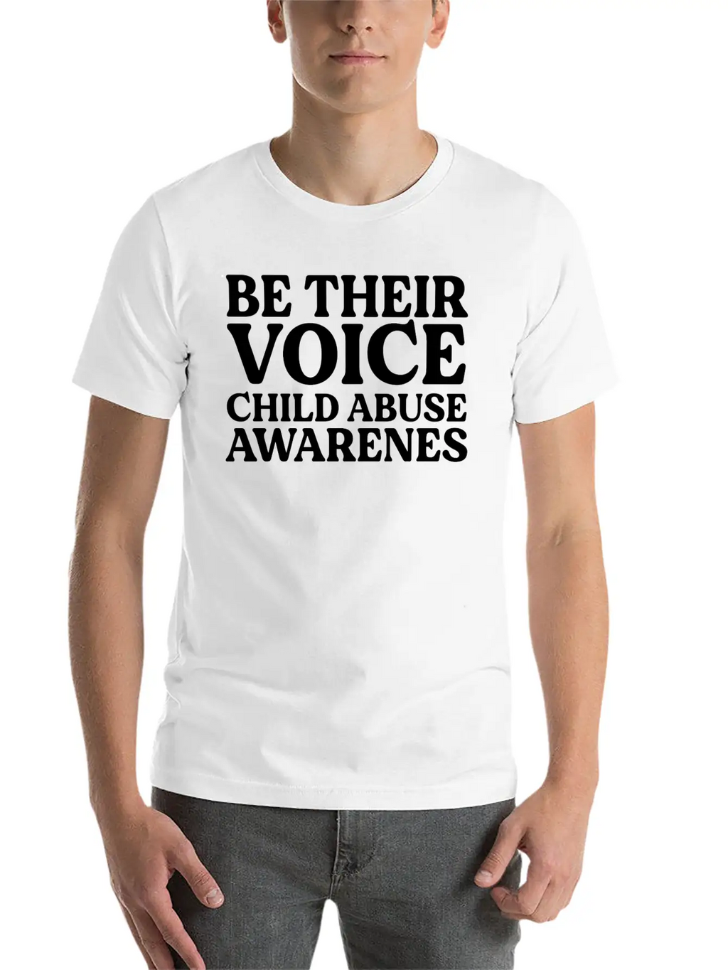 Be Their Voice Child Abuse Awareness Essential Cotton Tee For Daily Outfits – Unisex Style
