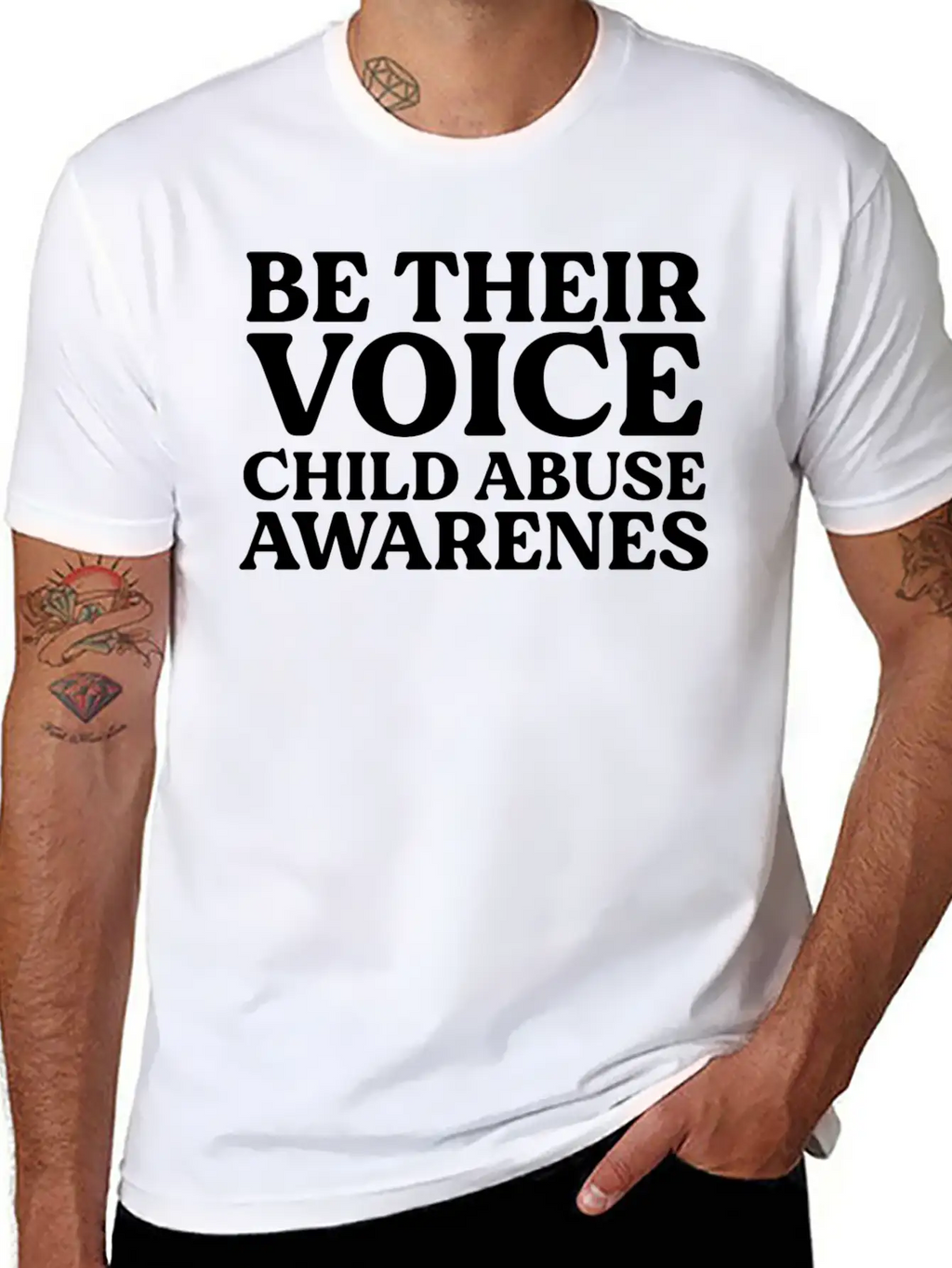 Be Their Voice Child Abuse Awareness Essential Cotton Tee For Daily Outfits – Unisex Style