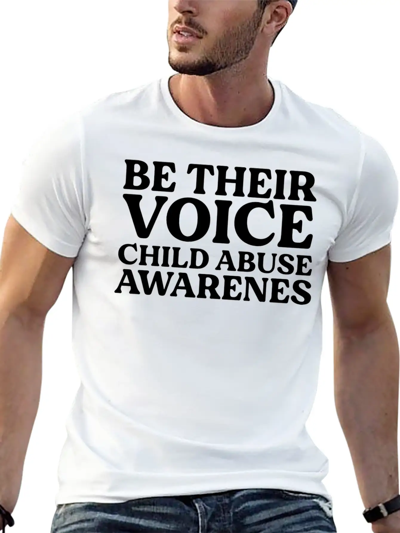 Be Their Voice Child Abuse Awareness Essential Cotton Tee For Daily Outfits – Unisex Style