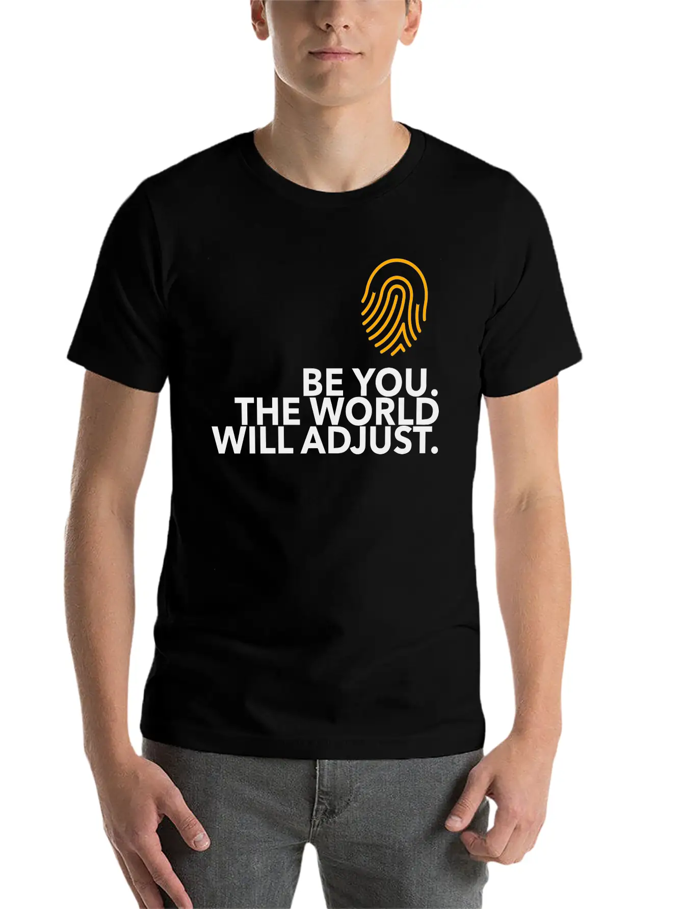 Be Yourself. The World Will Adjust! Unisex Casual T-Shirt – Clean Design For Daily Comfort