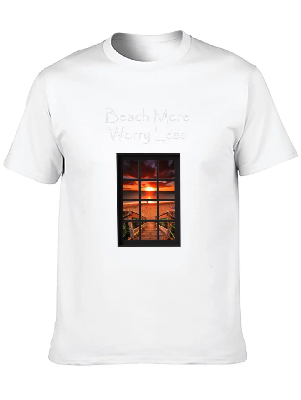 Beach More Worry Less Ocean Print Unisex Casual T-Shirt – Clean Design For Daily Comfort