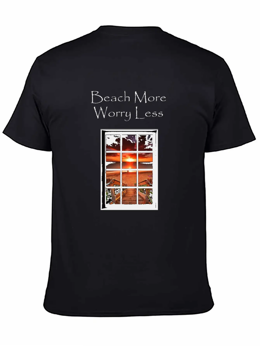 Beach More Worry Less Ocean Print Unisex Casual T-Shirt – Clean Design For Daily Comfort
