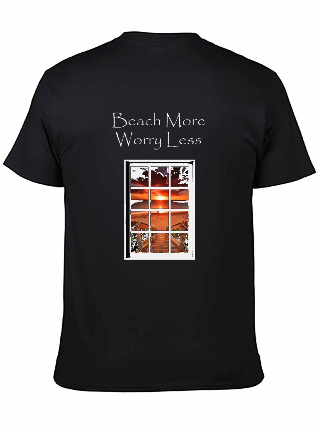 Beach More Worry Less Ocean Print Unisex Casual T-Shirt – Clean Design For Daily Comfort