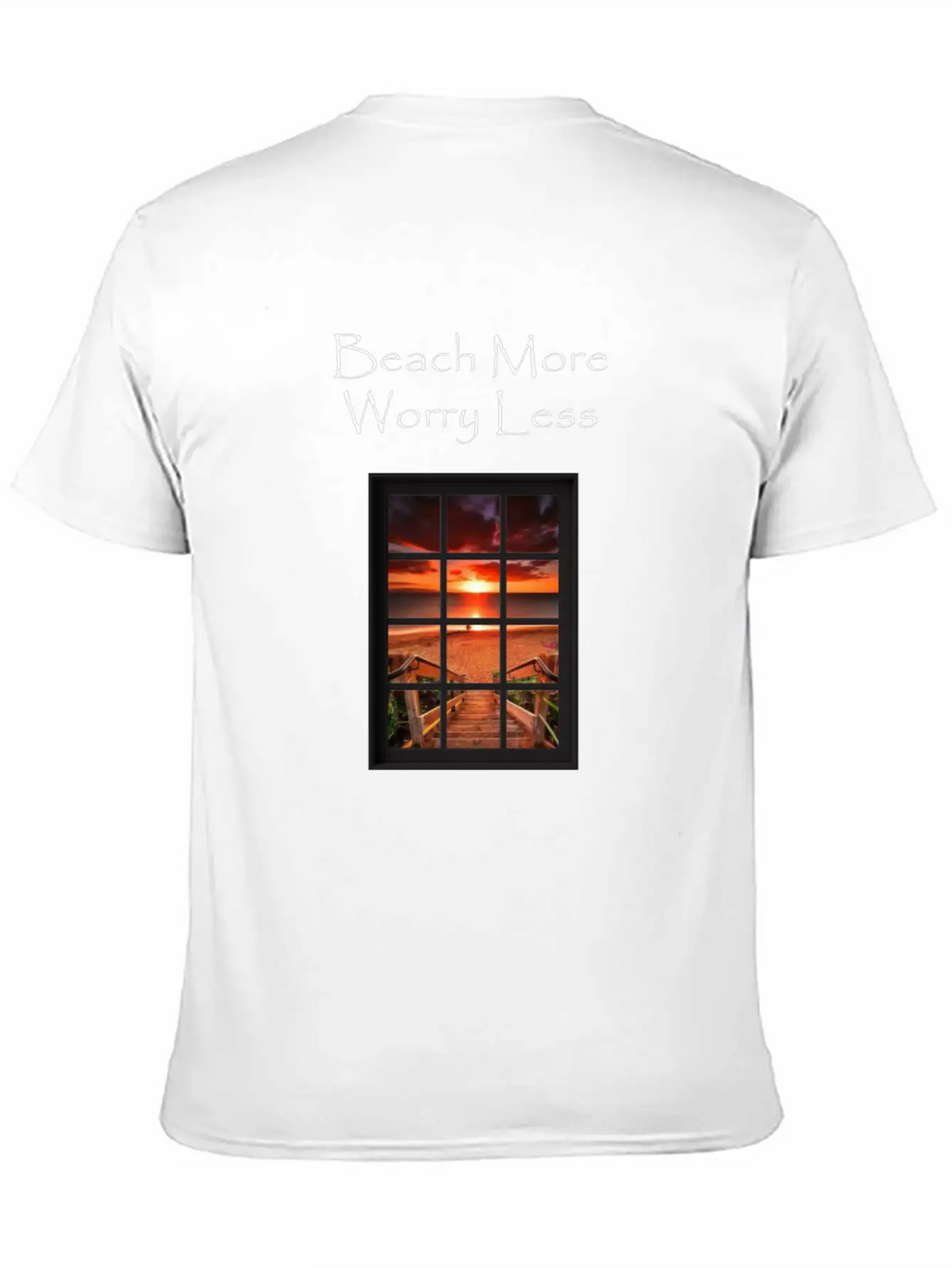 Beach More Worry Less Ocean Print Unisex Casual T-Shirt – Clean Design For Daily Comfort