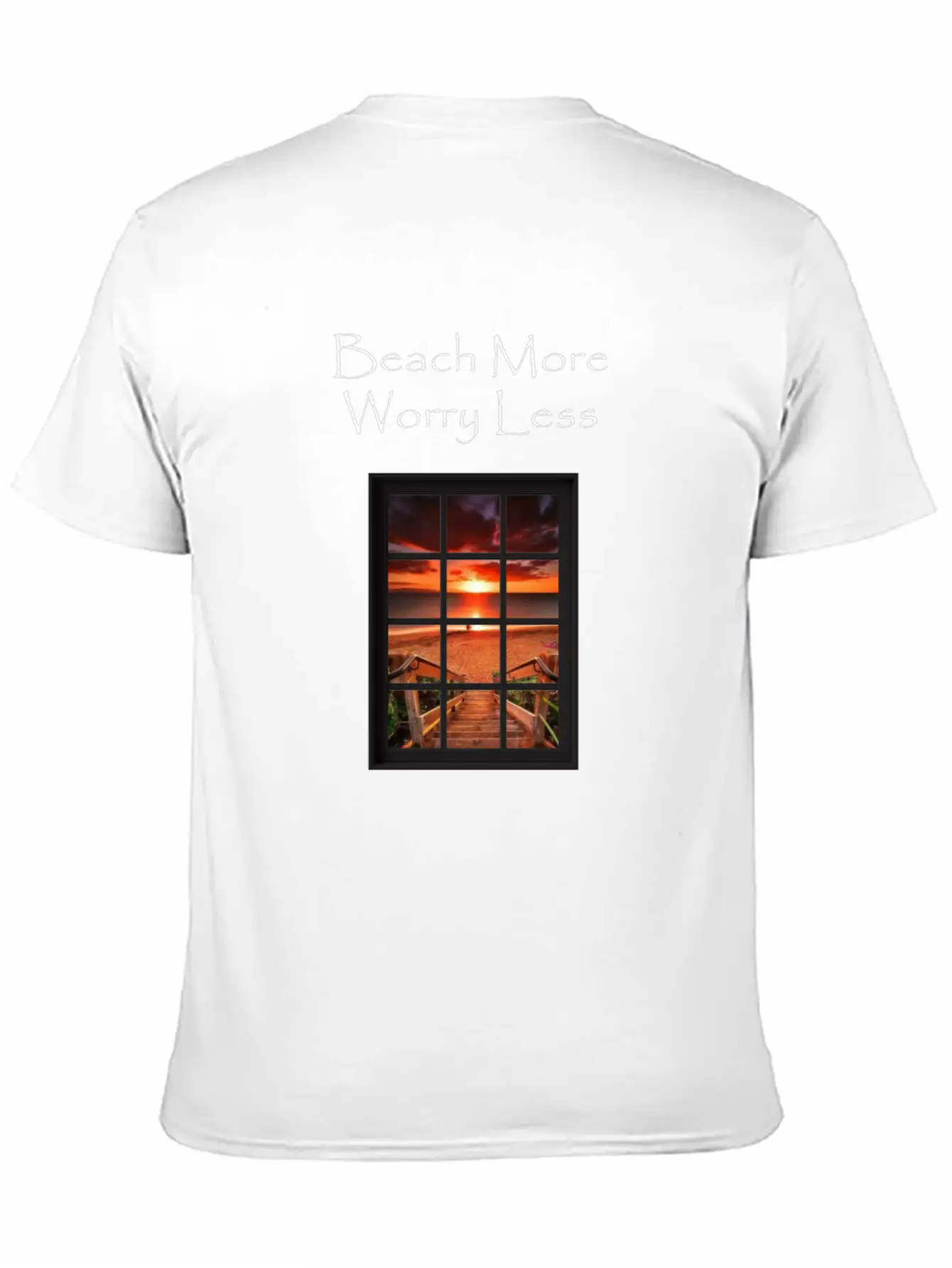 Beach More Worry Less Ocean Print Unisex Casual T-Shirt – Clean Design For Daily Comfort
