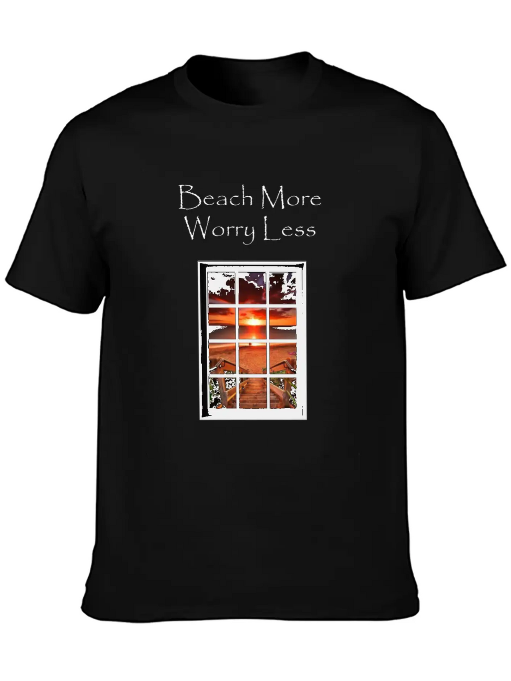 Beach More Worry Less Ocean Print Unisex Casual T-Shirt – Clean Design For Daily Comfort