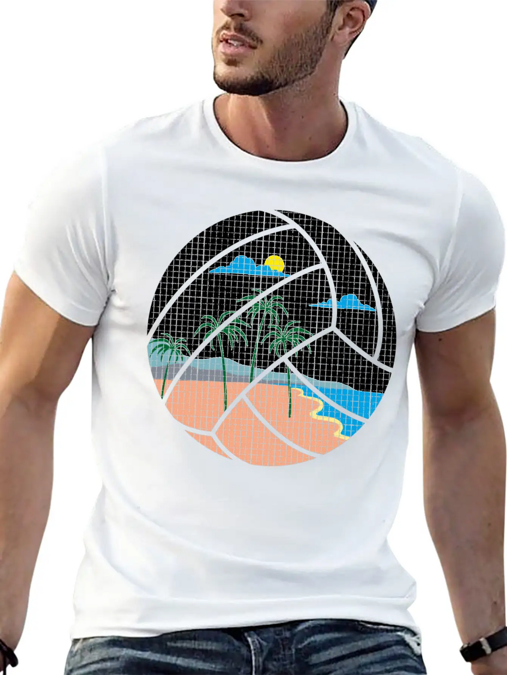 Beach Volleyball Classic Cotton Tee – Unisex Comfort For Any Season