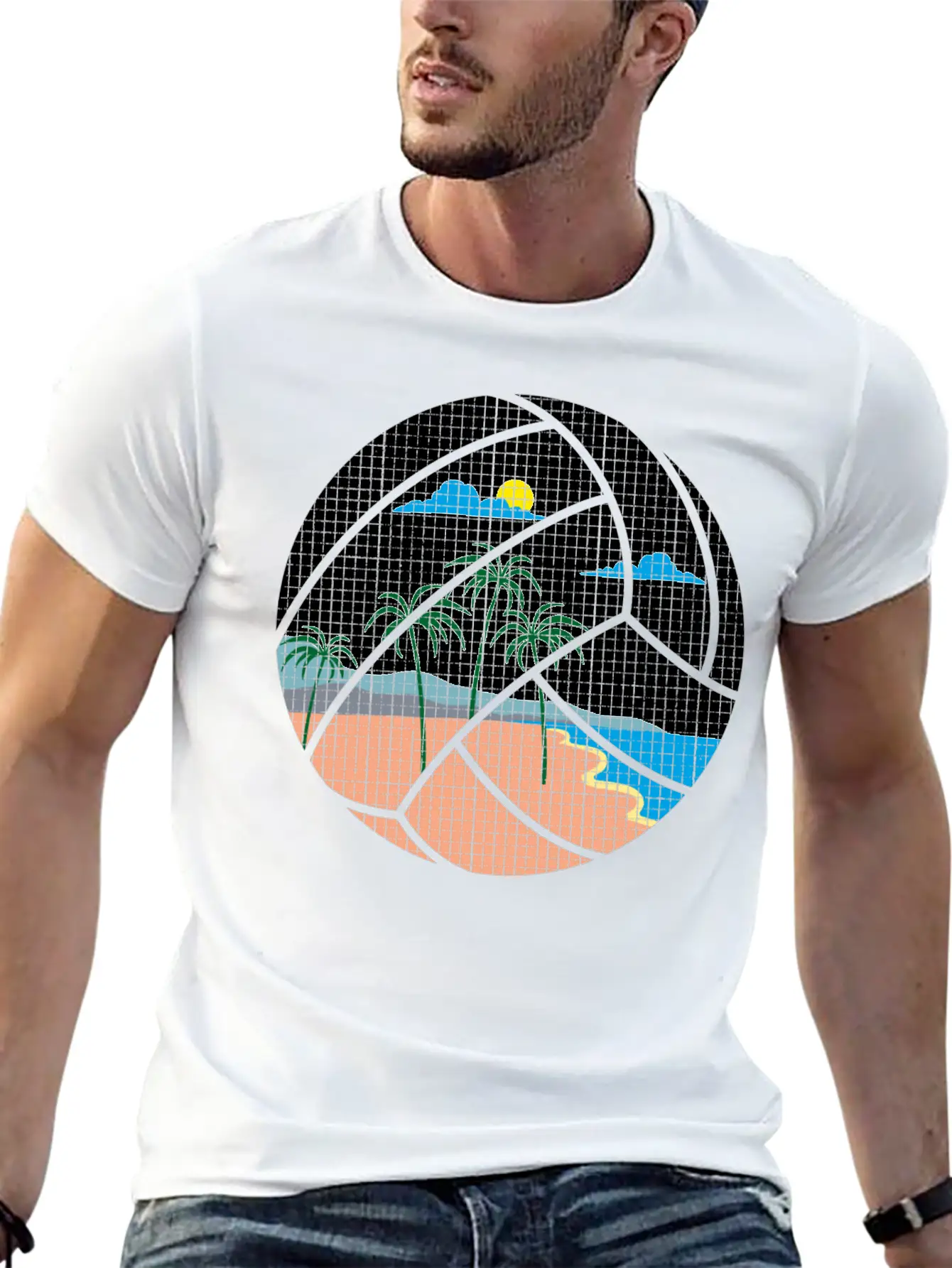 Beach Volleyball Classic Cotton Tee – Unisex Comfort For Any Season