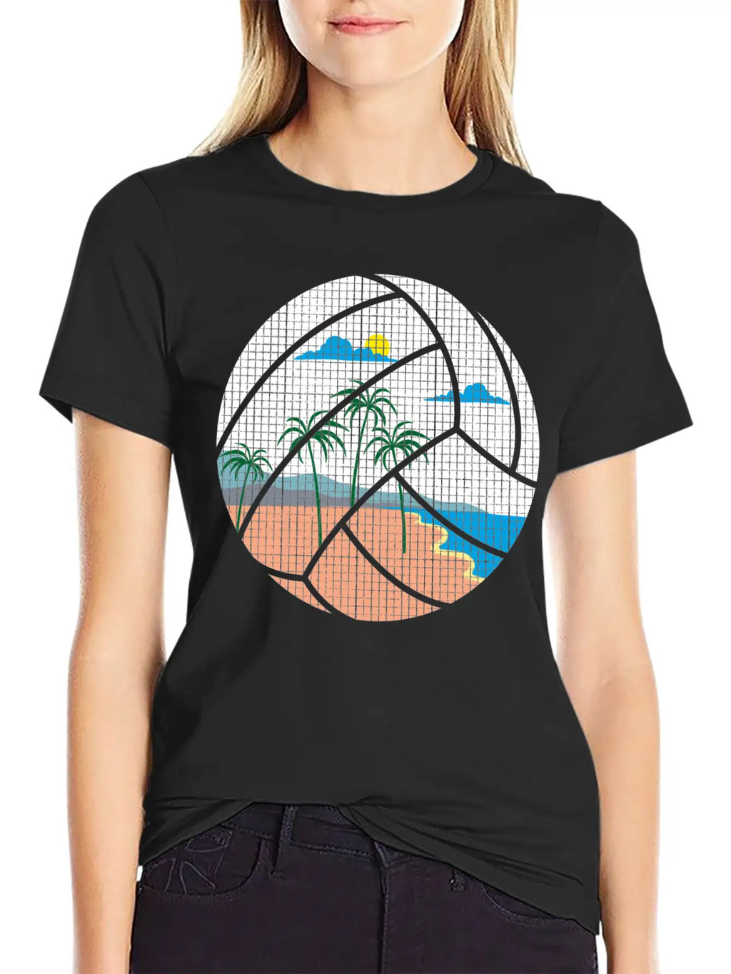 Beach Volleyball Classic Cotton Tee – Unisex Comfort For Any Season