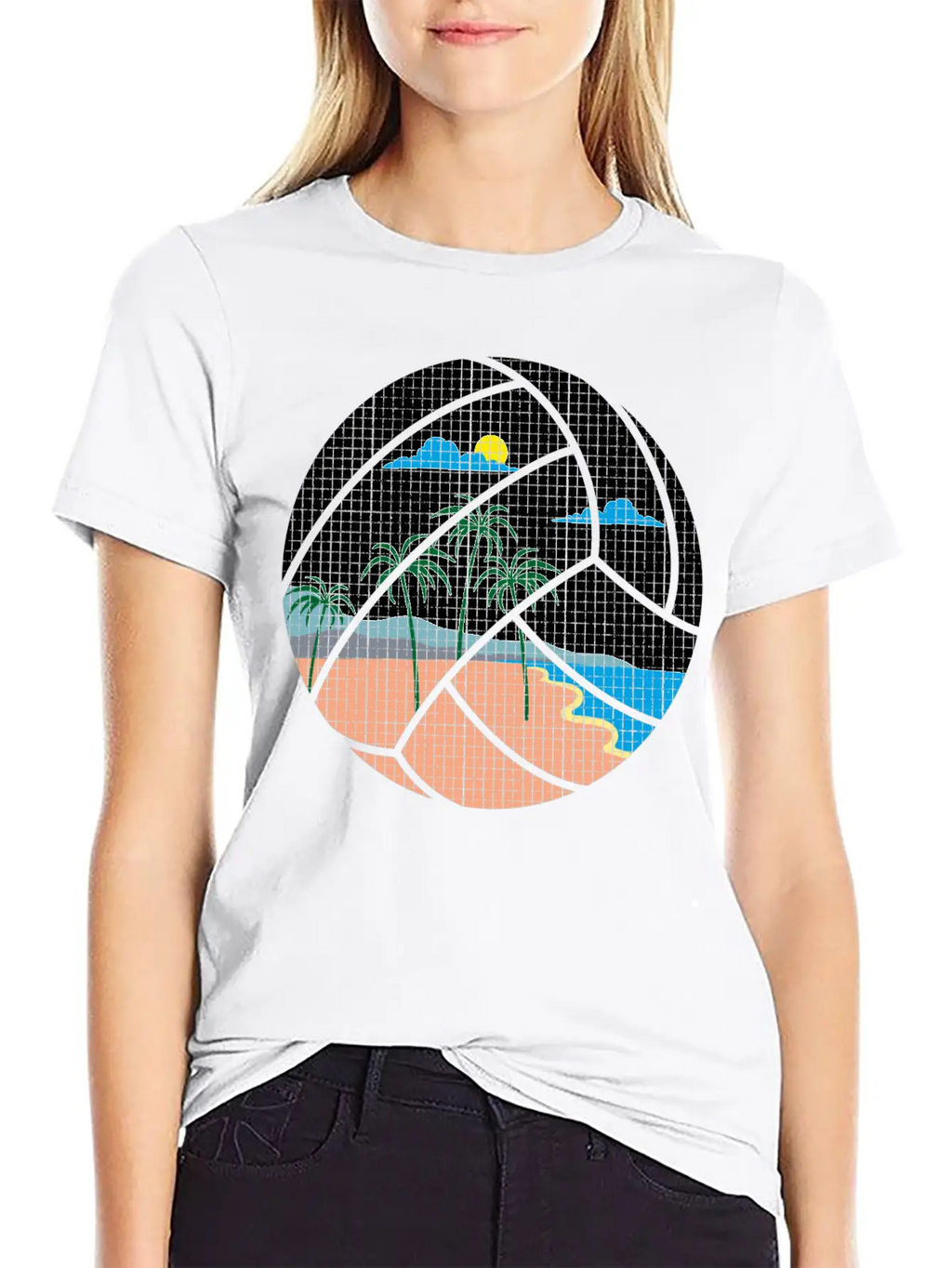 Beach Volleyball Classic Cotton Tee – Unisex Comfort For Any Season