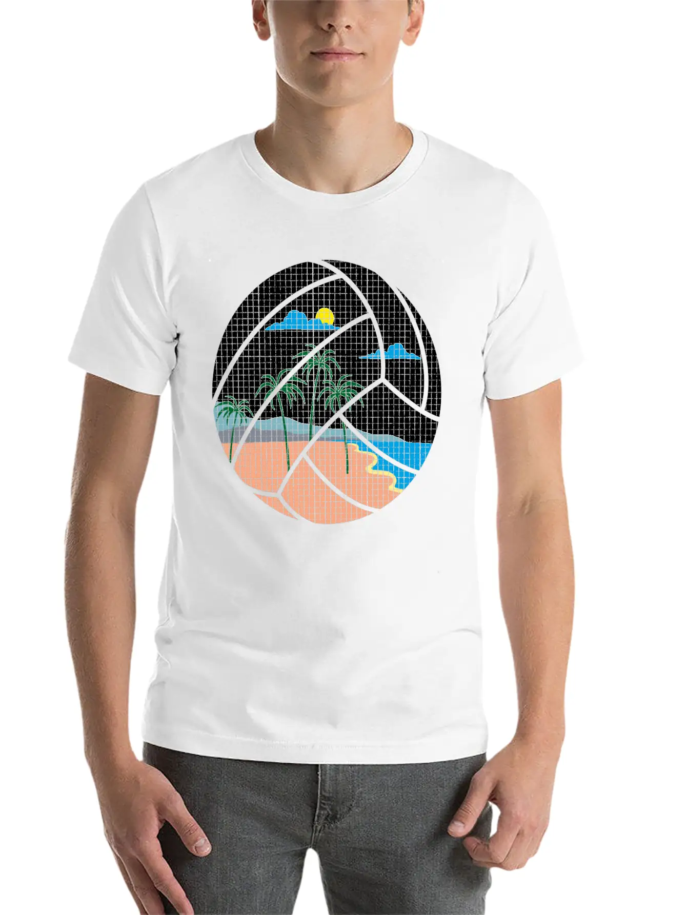 Beach Volleyball Classic Cotton Tee – Unisex Comfort For Any Season