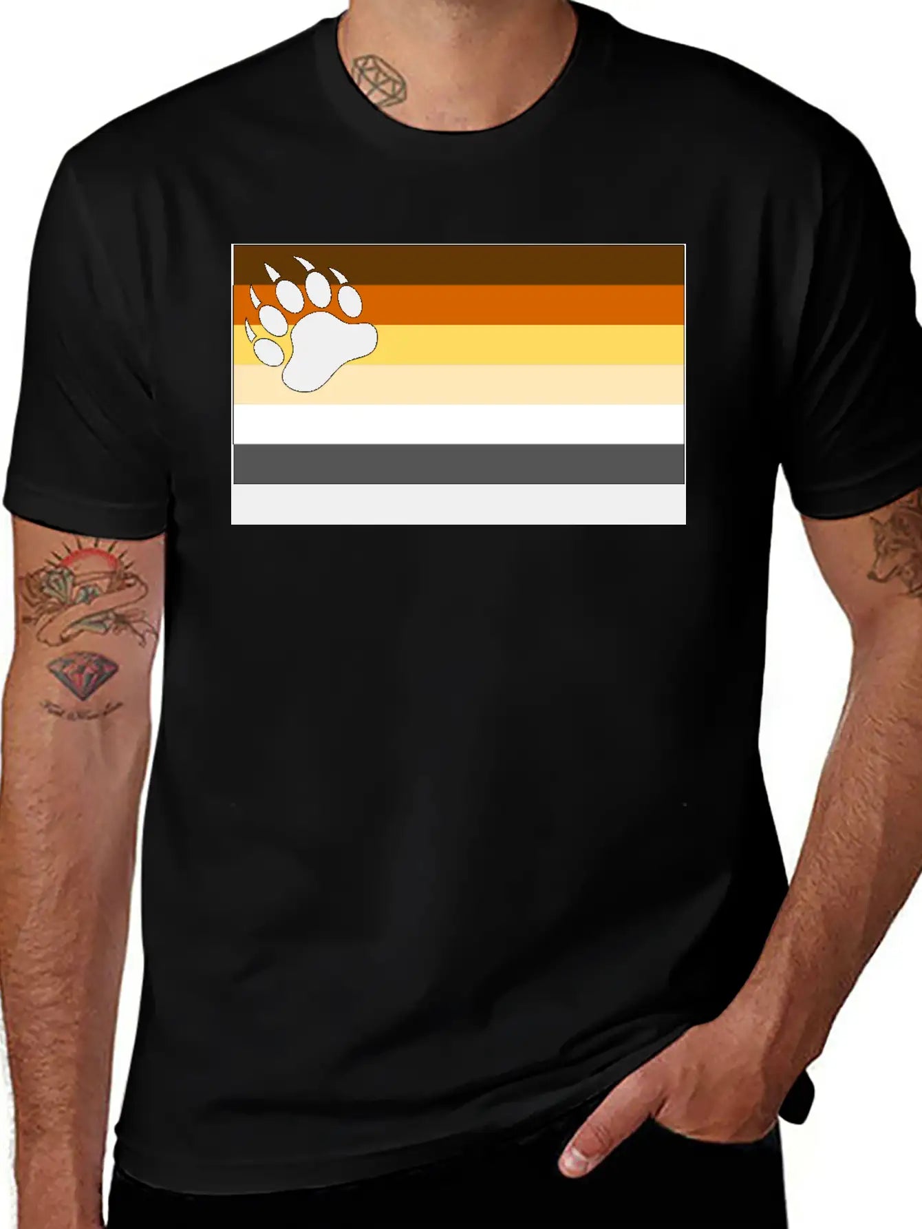 Bear Flag For White Backg Stylish Everyday T-Shirt – Unisex Basic Cotton Tee