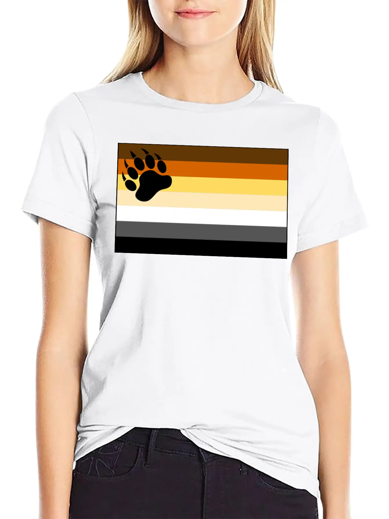 Bear Flag For White Backg Stylish Everyday T-Shirt – Unisex Basic Cotton Tee