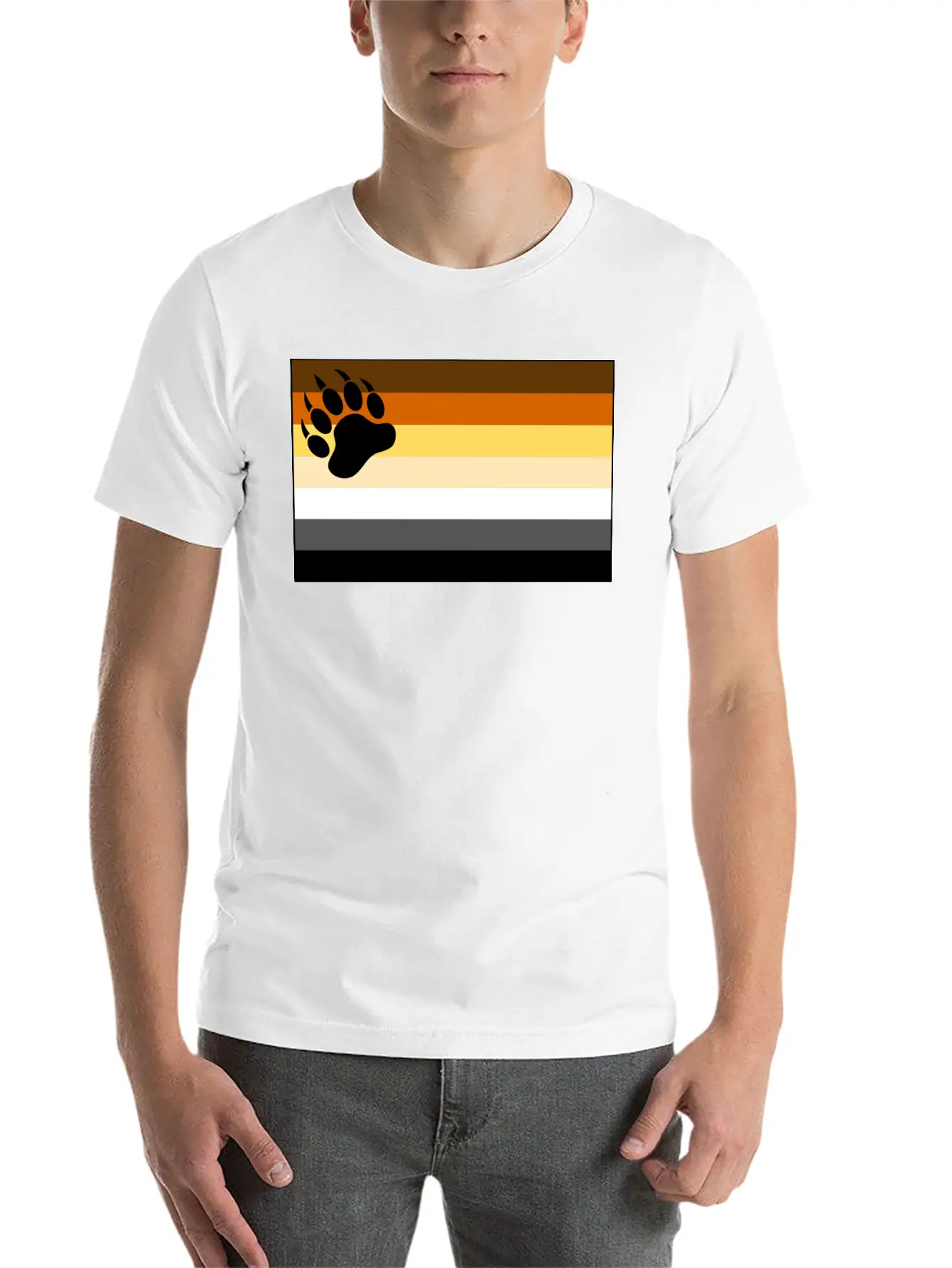 Bear Flag For White Backg Stylish Everyday T-Shirt – Unisex Basic Cotton Tee