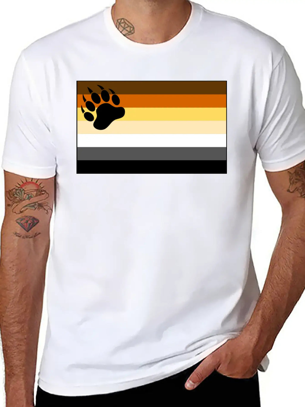 Bear Flag For White Backg Stylish Everyday T-Shirt – Unisex Basic Cotton Tee