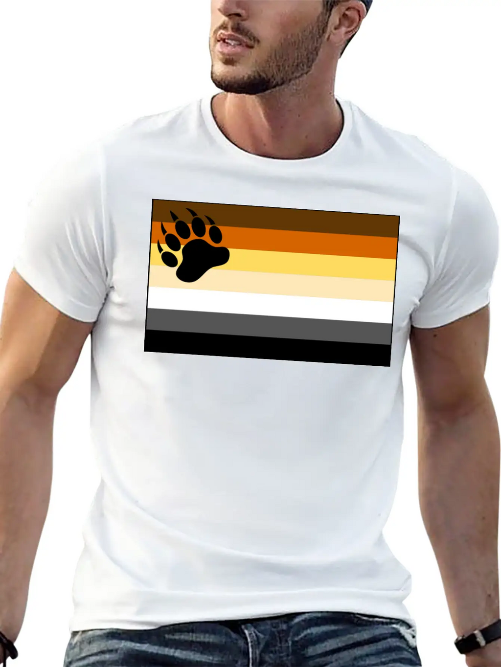 Bear Flag For White Backg Stylish Everyday T-Shirt – Unisex Basic Cotton Tee