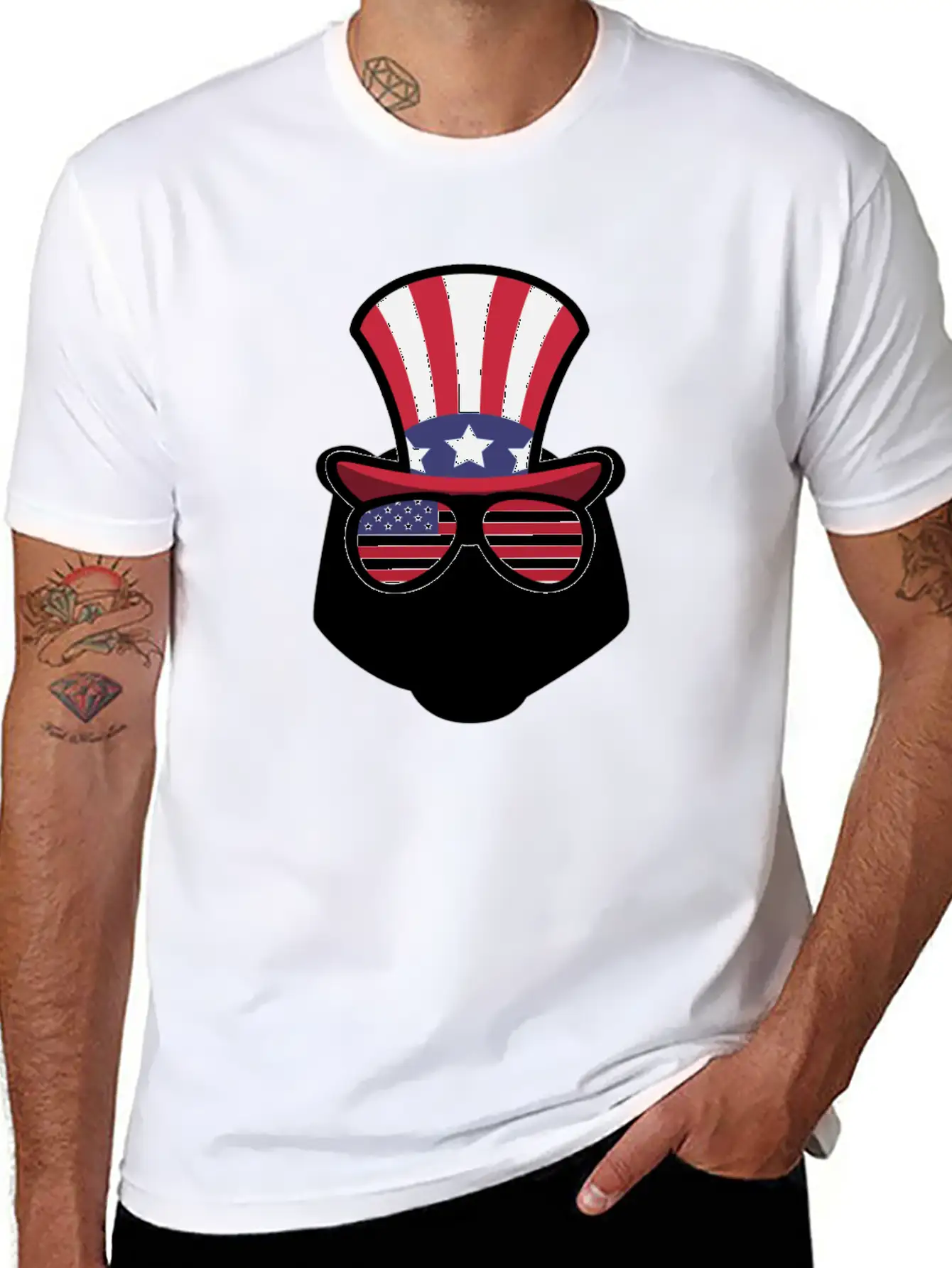 Bear Happy 4th Of July Classic Cotton Tee – Unisex Comfort For Any Season