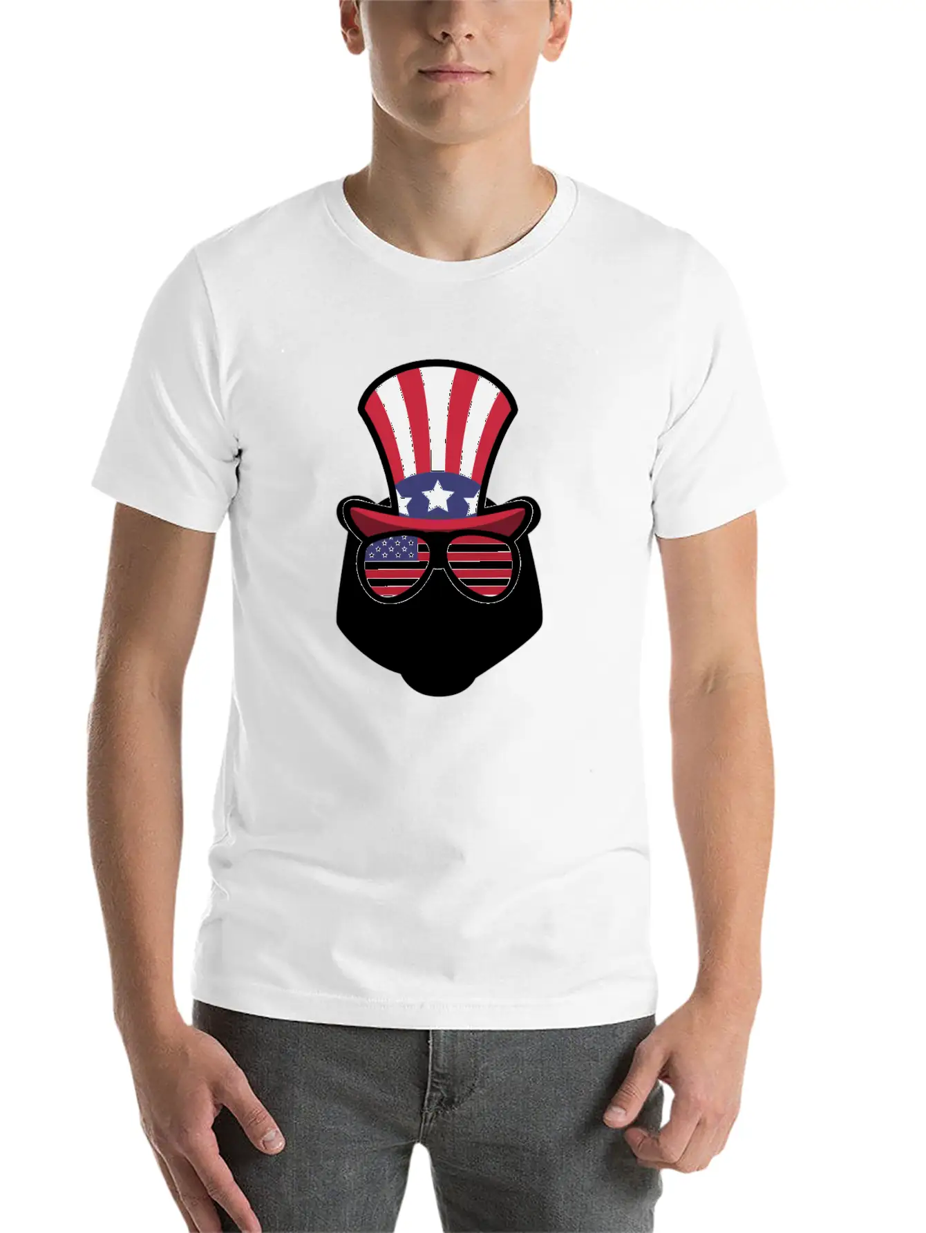 Bear Happy 4th Of July Classic Cotton Tee – Unisex Comfort For Any Season