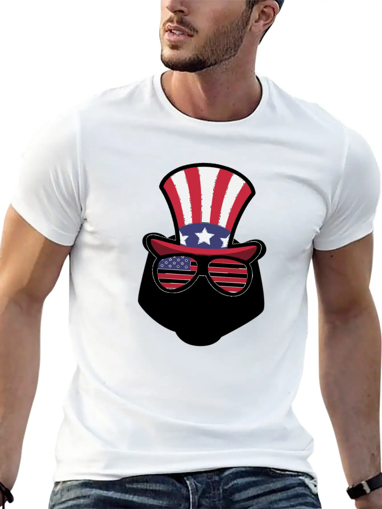 Bear Happy 4th Of July Classic Cotton Tee – Unisex Comfort For Any Season
