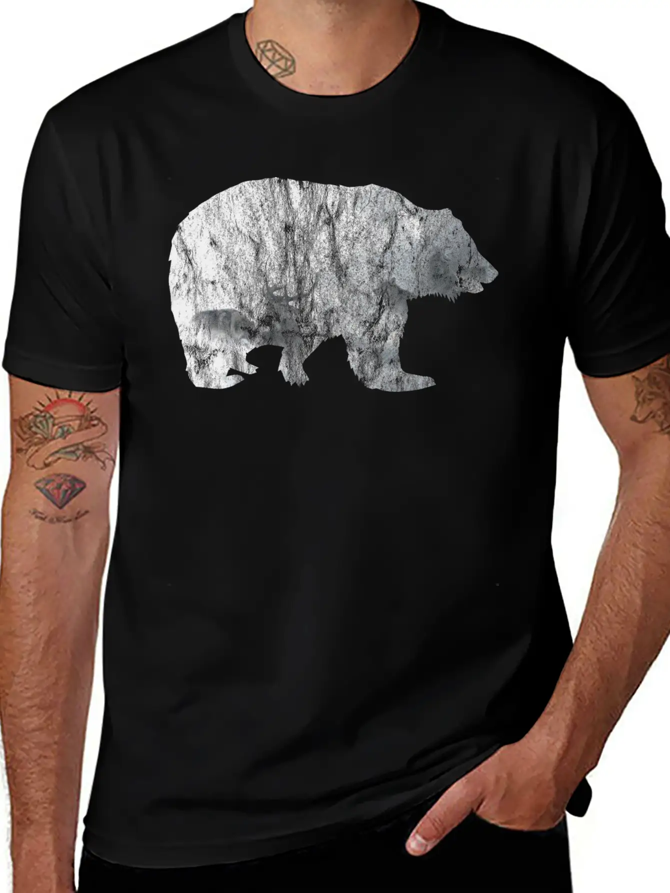 Bear Mountain Essential Cotton Tee For Daily Outfits – Unisex Style