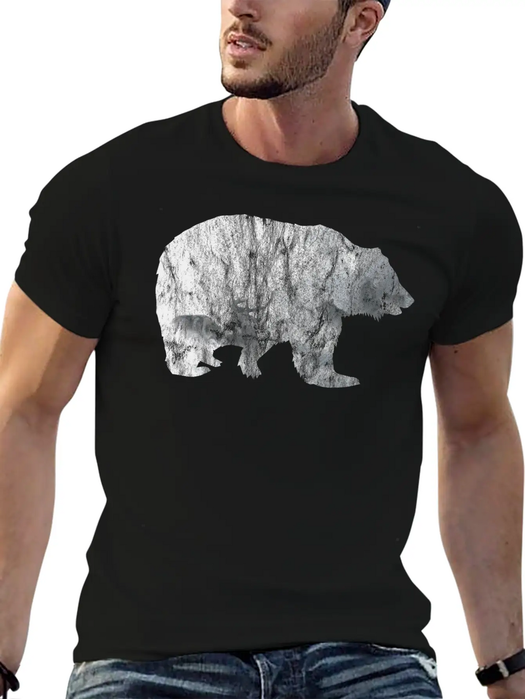 Bear Mountain Essential Cotton Tee For Daily Outfits – Unisex Style